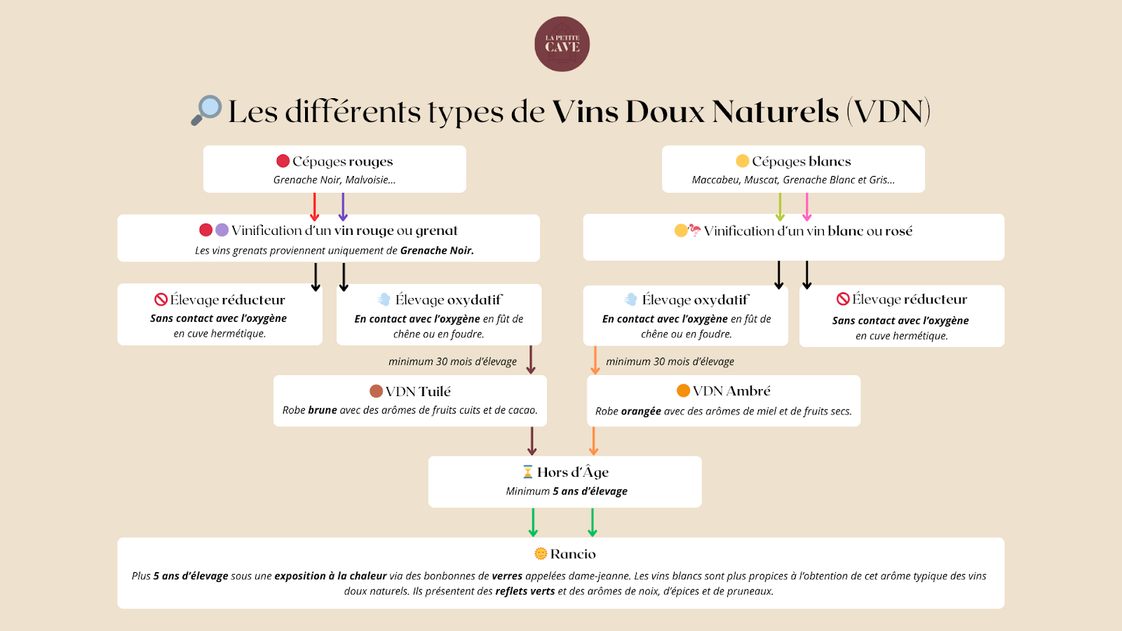 Infographies sur les différents types de vins doux naturels (VDN)