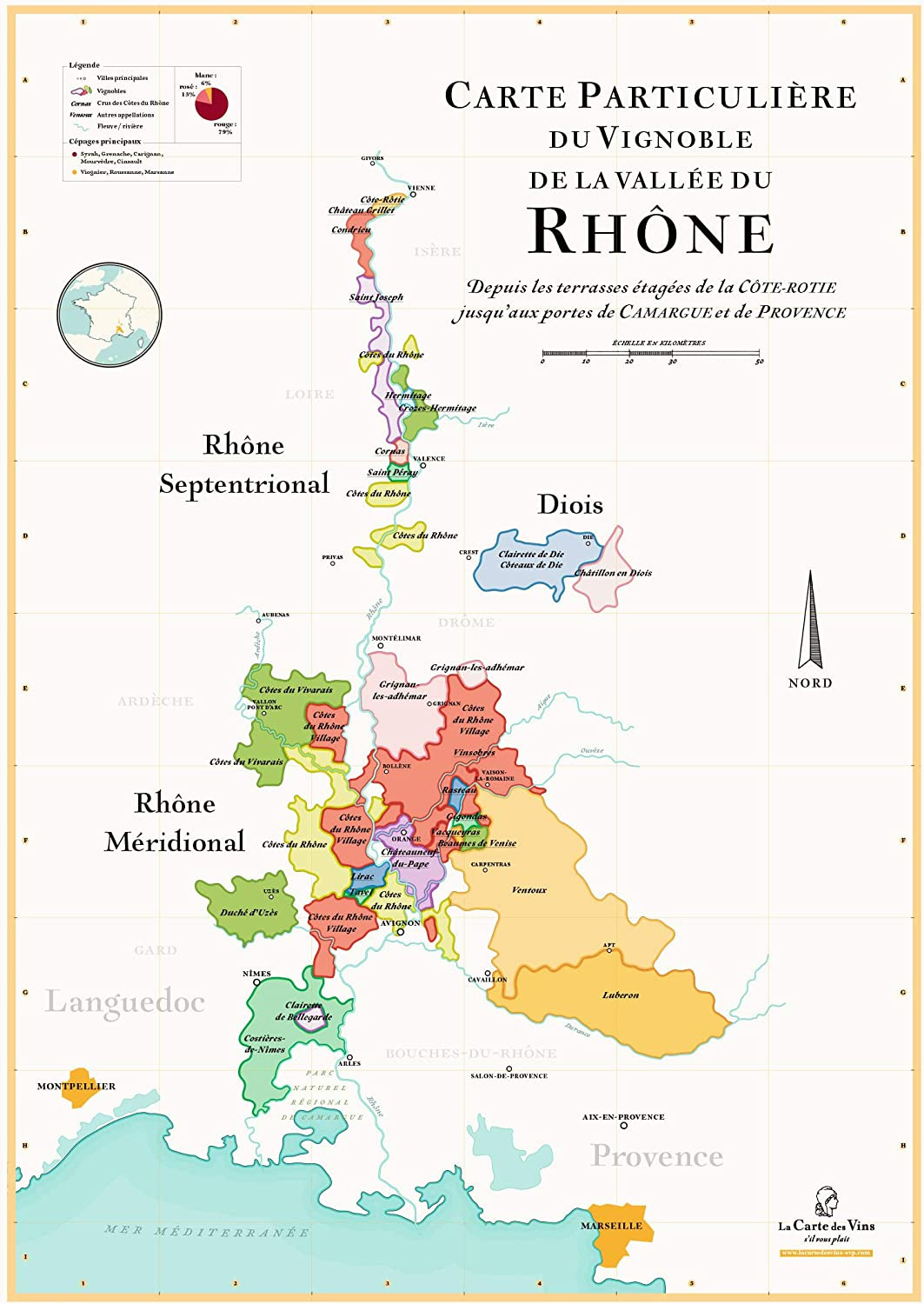 Vallée du Rhône carte