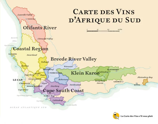 Cartes des vins d'Afrique du Sud