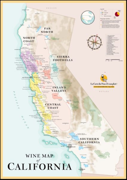 vins de Californie : la carte