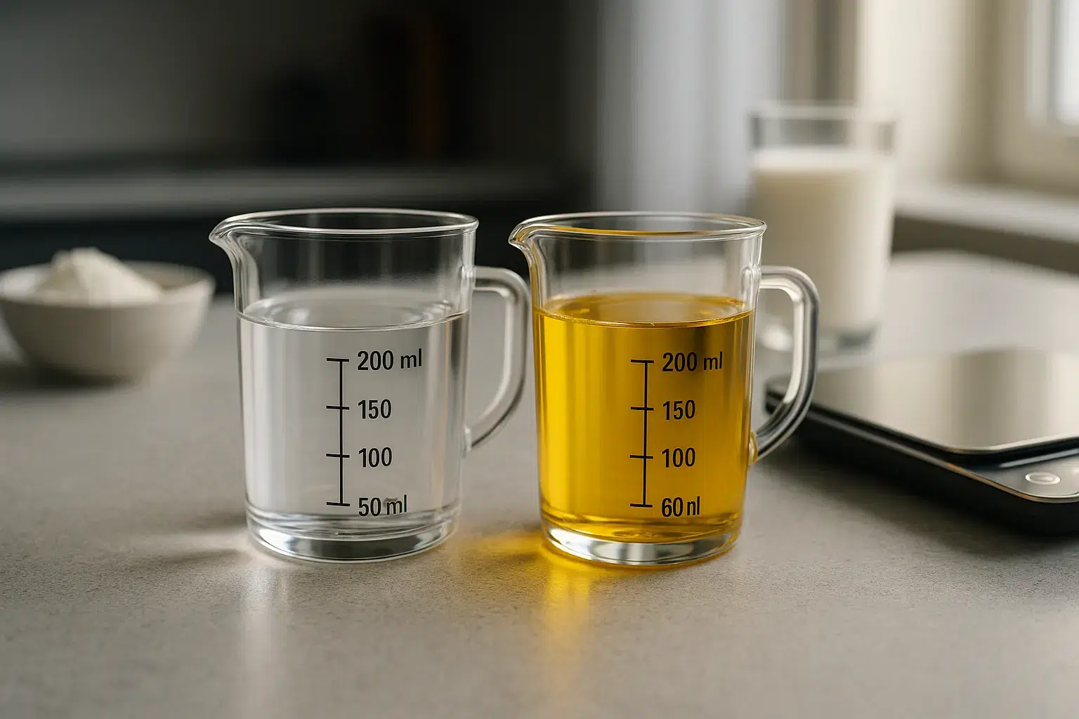 200 ml en g : conversion exacte avec densité et tableau