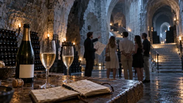 Champagne tours Epernay Reims en crayère à Reims, dégustation