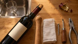 Comment ouvrir une bouteille de vin sans tire bouchon : pousser le bouchon