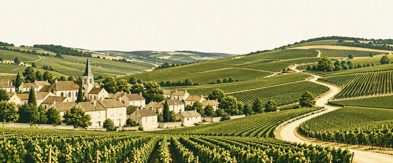 Route du Champagne à travers les vignobles vallonnés de la Côte des Bar