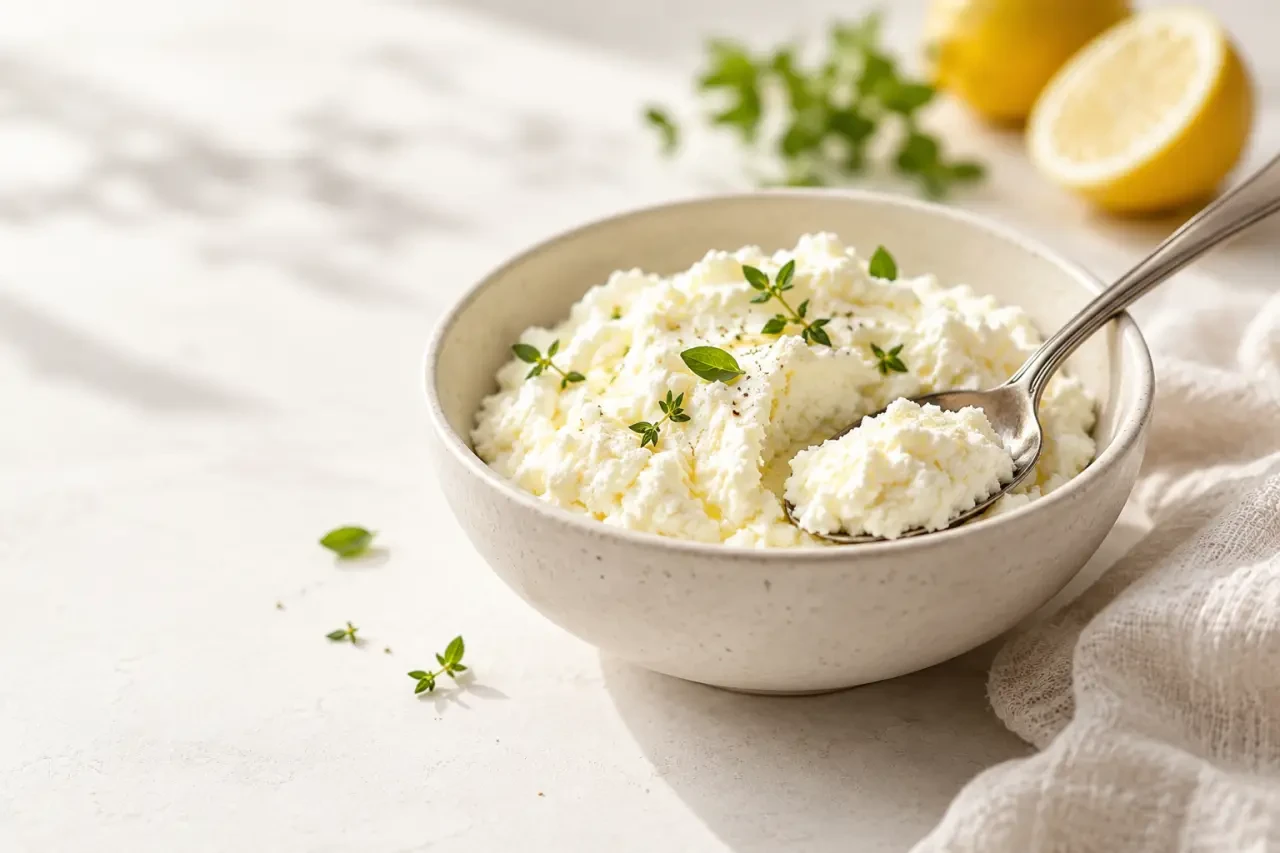 Comment faire son fromage frais maison avec du lait entier : texture souple dans un bol