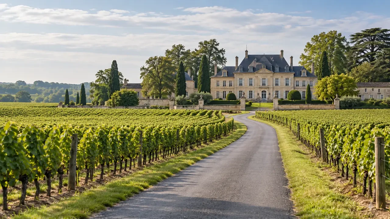 Itinéraire route des châteaux du Médoc entre vignobles et domaines viticoles