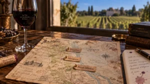 Liste des châteaux du médoc, route des appellations du Médoc sur une carte